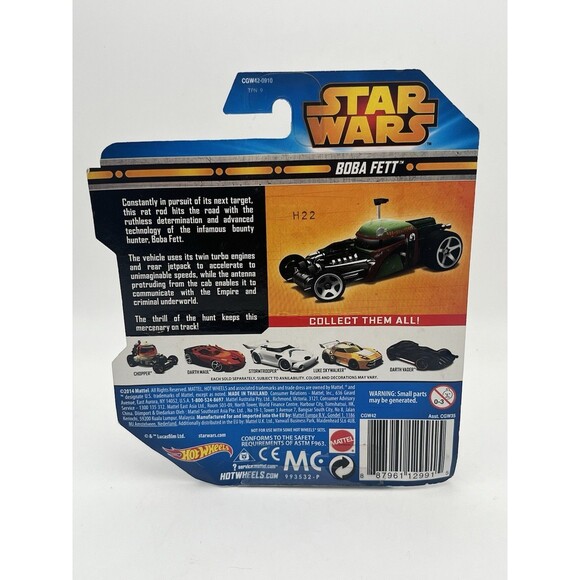 New Star Wars Hot Wheels Boba Fett Rat Rod 2014 Mattel Disney NIB 993532-P - Picture 4 of 5